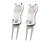 Yardwe 2 Pièces Fourche Outil de réparation du marqueur de Balle Mettre l'outil de réparation de Formation Outil de marqueur de Balle Pliable Alliage d'aluminium