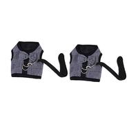 Yardwe 2 Pièces Harnais de Style Gilet déguisement de Chinchilla Robe Gilet Lapin vêtements de hérisson Sangle de pour Petit Animal de Compagnie Lapin Harnais Corde Black