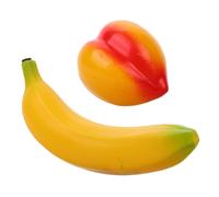 Yardwe 2 Pièces Instrument de Percussion Musical Forme de Fruits Déveil Montessori pour Garçon Fille Plastique Robustes Set Banane Pêche