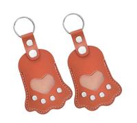 Yardwe 2 Pièces Keychain De Stockage De Cheveux Keechain Keepsake Porte-clés Animal De Compagnie Aux Poils d'animaux Porte-clés Souvenir Chien Faux Cuir Brun