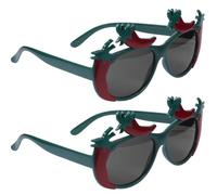 Yardwe 2 Pièces Lunettes Petit Piment Décoratives en Plastique Rouge | Accessoires Photo Anniversaire, Modèle Léger et Confortable, pour Adultes et Garçon et Filles, Ambiance Mascarade