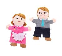 Yardwe 2 Pièces Marionnettes à Main Familiales de Marionnettes Éducatives pour Garçon Fille Q Version Maman et Papa pour Histoires