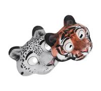 Yardwe 2 pièces Masques Animaux Demi-visage EVA Masque Tigre et Léopard pour Carnaval Halloween Fêtes Anniversaire et Cosplay Accessoires Légers et Confortables pour Événements à Thème
