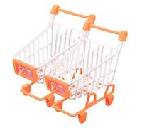 Yardwe 2 Pièces Mini-Caddie Toys Caddie Enfant 1 an Miniatures de Maison de poupée Jouets à Pousser pour Les Tout-Petits 1-3 Panier pour Enfants de 2 à 4 Plastique Orange