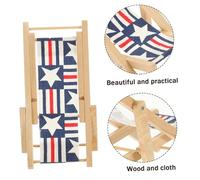 Yardwe 2 pièces Miniature Lounge Beach Chair Set Bois et Modèle de Transat pour Maison de Poupée Décoration Miniature Plage de et Réaliste