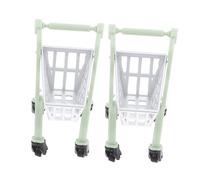 Yardwe 2 Pièces Modèle De Chariot De Caddie Simulation Panier pour Enfants Cart D'achat Rose pour Les Enfants Charrette à Bras Mini-Caddie Tout Petit Wagon Plastique Light Green