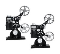 Yardwe 2 Pièces Modèle de Projecteur de Film Vintage Résine de Décor Rétro pour Maison Accessoires de Figurines Collectables Ornements Photographiques pour Anniversaire