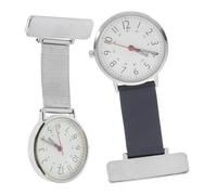 Yardwe 2 pièces Montre Gousset Infirmière Métal Montre de Poche Portable pour Médecin Design Simple et Usage Pratique et Décoratif