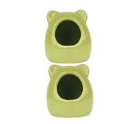 Yardwe 2 Pièces Nid en Céramique Refroidissement Habitat Literie Gerbille Maisons Petit Refuge pour Animaux pour Cochons d'Inde Jouets De Maison De Hamster Trucs De Hamster Cool Green