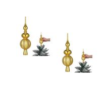 Yardwe 2 Pièces Ornement Sphérique pour Sapin de Noël en Plastique, | Léger et Compact, pour Centres Commerciaux et Espaces Festifs, Couleur Or