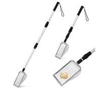Yardwe 2 Pièces Pelle à litière pour Chat pour Chat Filtre Fontaine Chat éleveurs mangeoire Acier Inoxydable Cat Litter Scoop Pelle à litière réutilisable Pelle à litière en métal