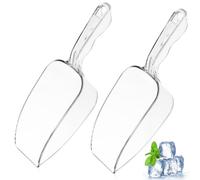 Yardwe 2 Pièces Pelles à Glace en Plastique Transparent, Design Rond et Manche Plat, Facile à Utiliser Cuisine la Maison