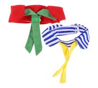 Yardwe 2 Pièces Pet Bird Tie Collar Striped Polyester Necktie for Parrots and Chicks Lightweight Adjustable Neck Decoration for Bird Clothes and Party Dress Up