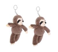 Yardwe 2 Pièces Porte-clés Paresseux Porte-clés En Peluche Porte-clés Animaux En Peluche Mini En Peluche Décorations De à Charmes Du Métal