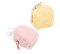Yardwe 2 Pièces Porte-Monnaie en Peluche Accessoire à Monnaie Mignon Sachet manquer Mini- à Main pour Enfants Keychains pour Femmes Pochette de Monnaie Métal