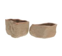 Yardwe 2 Pièces Pots Succulents Céramique Lot Drainage Petits Contenants pour Plantes Intérieur pour Décoration Maison et Bureau