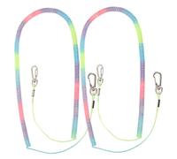 Yardwe 2 Pièces Retractable Coiled Fishing Pole Leash with Carabiner Shock Absorbing Wire Lanyard for Kayak Fishing Tools Lightweight Strong and Tether Accessories