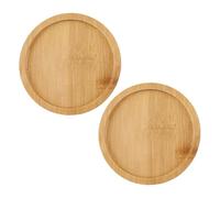 Yardwe 2 Pièces Soucoupe pour Pots de Fleurs Bambou Plateau Rond Étanche pour Intérieur et Extérieur Support Drainant pour Plantes et Bonsaïs Design Élégant et Écologique