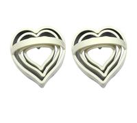 Yardwe 2 Sets Emporte-pièces en Acier Inoxydable Forme de Cœur Beige Moules à Biscuits Outil à Biscuits DIY Texture Lisse pour Pâtisserie et Décoration Couleur Couleur Aléatoire