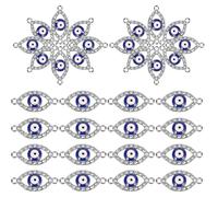 Yardwe 20 Pièces Breloques Soi-même Œil Maléfique en Alliage de Zinc Argenté, Connecteurs Suspendus pour Fabrication de Bijoux DIY Bracelets et Boucles D'oreilles