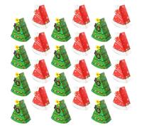 Yardwe 24 Pièces Papier Boîte à Bonbons Sapin de Noël pour Fêtes et | Pliables et Faciles à Assembler, Décorations de Noël, Contiennent Bonbons Variés et Petits Objets