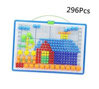 Yardwe 296 Pièces Jeu Éducatif Puzzle à Ongles Champignon Créatif Bricolage pour Garçon Fille Développement Créativité et Coordination Œil Main Plateau Perforé
