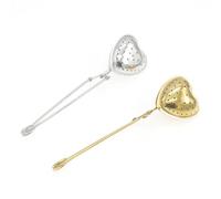 Yardwe 2pcs Filtre à Thé de Cœur en Acier Inoxydable avec Poignée, Réutilisable, Compatible avec Toutes les Feuilles de Thé, pour Tea Party la Maison