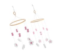 Yardwe 2pcs Lit Bébé Lit Mobile Mignon De Vent De Fleur Carillon À La Main Le Plafond Mobile Plafond Décoration Suspendue Pour Nouveau-née Pour Nouveau-née