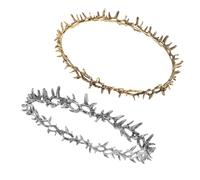 Yardwe 2pièces Couronne Épines Lot de Accessoire Coiffure Vintage pour Costume Reine Bijou Cheveux Mariage Anniversaire Bal Promo Cosplay