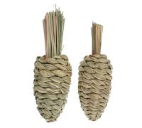 Yardwe 2pièces Jouet à Mâcher Radis Tressé pour Rongeurs Jouet Herbe Naturelle pour Hamsters Lapins Et Chinchillas Stimule Exercice Mastication