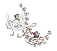 Yardwe 2pièces Lot De Broches Musicales Épingles à Notes Accessoires Pour Femmes Cadeaux Anniversaire