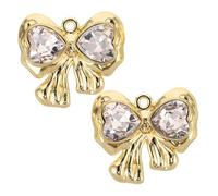 Yardwe 2pièces Pendentifs Cœur Pour Diy Bijoux Charms Forme De Cœur Avec Noeud Pour Création De Colliers Et Bracelets Accessoires De Bricolage Pour Saint-valentin
