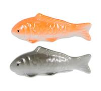 Yardwe 2pièces Poissons Flottants Céramique pour Aquarium Décorations Flottantes pour Bassin Statues De Poissons Artificiels pour Intérieur Et Extérieur