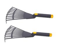 Yardwe 2pièces Râteau De Paysage Plastique avec Manche Court Ergonomique Outil De Jardinage pour Pelouses Râteau De Jardin à Main avec Trou De Suspension