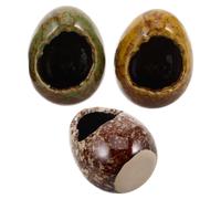 Yardwe 3 Pièces Aquarium Fish Shrimp Hideout Simulated Stone Ceramic Shelter for Breeding and Hiding Realistic Rock Texture Fish Tank Decoration