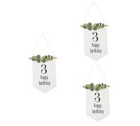 Yardwe 3 Pièces Bannière de Fête Joyeux Ème Anniversaire Feutre Décoration Garçon Fille Ans Accessoire Pratique et pour Anniversaire