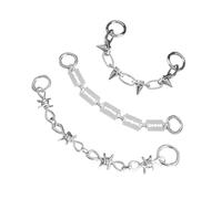 Yardwe 3 pièces Chaînes de Chaussures Punk Décorations Bijoux pour Baskets Mode Urbaine Breloques Lacets Noirs Accessoires