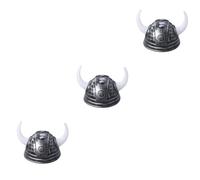 Yardwe 3 Pièces Chapeau De Corne Cornu Halloween Chapeaux En Corne De Chapeaux De Buffle Chapeau Viking Caches Enfant Garçon Fille Bœuf Noir Plastique