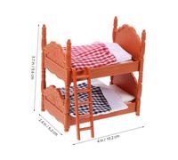 Yardwe 3 pièces Lit Superposé Miniature avec Oreillers et Couettes Mobilier de Maison de Poupée Réaliste et Portable Décoration et Accessoire pour et Jeux Garçon Fille