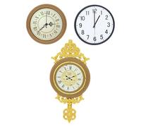 Yardwe 3 Pièces Miniature Vintage Dollhouse Clock Set with Pendulum Elegant Wall Grandfather Clock Model for Tiny House Furniture and Living Decor