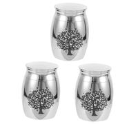 Yardwe 3 Pièces Urnes pour Cendres Urnes De Chat Petite Urne pour Les Cendres d'animaux Petites Urnes pour Chiens Souvenir De Cendres pour Animaux De Compagnie Pot Acier Inoxydable