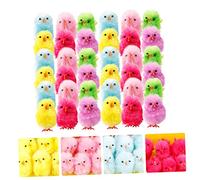 Yardwe 36 pièces Mini Poussins Colorés Décoration Pâques Dessin Animé Décorations de Fête Œufs Printemps