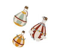 Yardwe 3PCS art des montgolfières en bois en forme de montgolfière, décoration de ballon mural en montgolfière, bords lisses, décoration murale pour familles et chambres