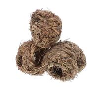 Yardwe 3pièces Cabane Herbe Tissée Naturelle pour Rongeurs Nid Paille pour Hamster Lapin Chinchilla Et Gerbille Jouets à Mâcher Amusants