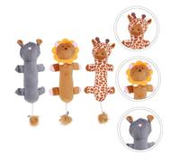 Yardwe 3pièces Lot de Jouets De Dentition pour Chat Motifs Lion Girafe Léopard Hochet pour Jeu Et Soulagement du Stress