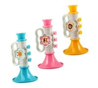Yardwe 3Pièces Trompette Plastique Colorée pour Garçon Fille de Musicales pour Instruments de Cartoon pour Fête et Éducation Développement de Coordination