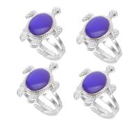 Yardwe 4 pièces Bague Tortue Thermochromique Anneaux Changeant de Couleur pour Hommes Femmes et Bague Humeur Sensible Aux Émotions et Température