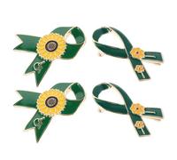Yardwe 4 Pièces Broche Ruban de Sensibilisation Tournesol Jaune Lot de Épingles Alliage pour Événements Caritatifs et Soutien Aux Handicaps Invisibles