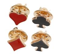 Yardwe 4 pièces Broches Épingles Cartes à Jouer Alliage de Zinc Lot de Mini Épingles à Revers Pique Cœur Trèfle Carreau As Décor Ludique pour Accessoires de Robe et Corsage
