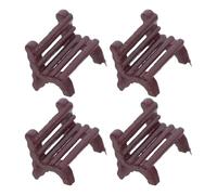 Yardwe 4 Pièces Chaise Miniature D'extérieur Marron en Abs pour Micro-Paysage Placement Polyvalent et Entretien Facile, pour Salon ou Espace de Travail Décoratif